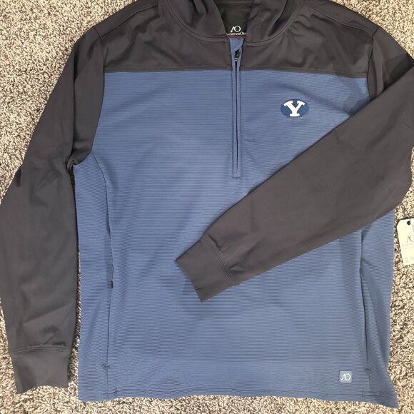 Sandor Hoodie - Black/Dark Oval Y BYU Hooded 1/4 Zip Jacket - AndersonOrd - Picture 2 of 9